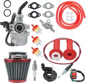 Hlt-19hyq-tj-r Branded Pz19 Carburetor Kit For 50-125cc Tao Atv Go Kart Dirt Bike - Red