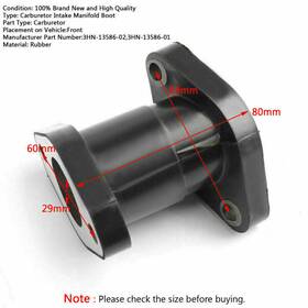 Jkj-90 Bruce&shark Carburetor Intake Manifold Boot Fits Yamaha Kodiak 400 Moto 4 Big Bear 350 C Ca