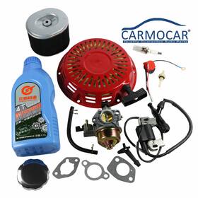 Carmocar 711766902049 Recoil Carburetor Ignition Coil Spark Plug Air Filter Kit Fits Honda Gx340 Gx39