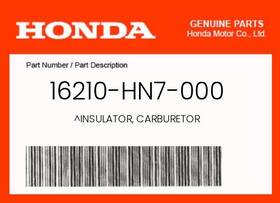 16210-hn7-000 Honda Genuine Insulator Carburetor -