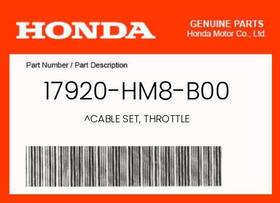 17920-hm8-b00 Honda Genuine Cable Set Throttle -