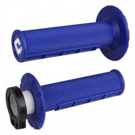 H36hwu Odi V2 Half Waffle Mx Lock-on Grips Blue For Atv/utv