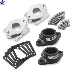 Tarazon Zh-atv-000055-sil-61-st For Yamaha Banshee 350 Intake Manifolds Kit 26-28mm Boots Dual Carbs Carburetors
