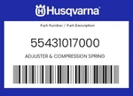Husqvarna Genuine Adjuster & Compression Spring - 55431017000. Fixed Price $17.32.