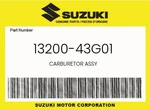 Suzuki Genuine Carburetor Assy 13200-43G01. Fixed Price $254.86.