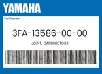 Yamaha Genuine Joint, Carburetor 3FA-13586-00-00. Fixed Price $73.22.
