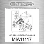 MIA11117 Kit, Rtn Unidirectional- Fits John Deere (surplus Open Box). Fixed Price $75.58.