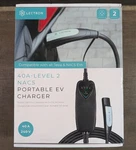 Lectron Level Tesla Nacs Charger 40A 240V Nema 14-50 Portable Open Box. Fixed Price $180.00.