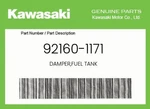 Kawasaki Genuine Damper,fuel Tank 92160-1171. Fixed Price $9.99.